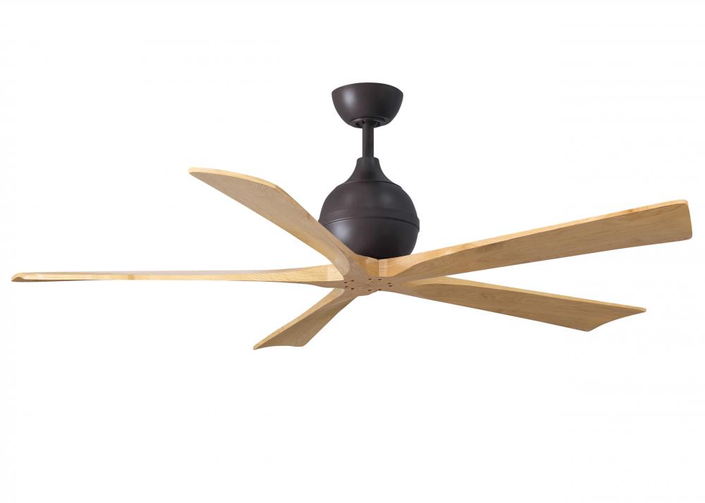 Irene-5 - 60" Five Blade Paddle Fan - Textured Bronze Finish - Light Maple Tone Blades