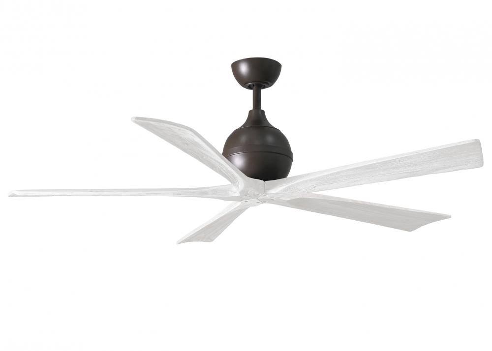 Irene-5 - 60" Five Blade Paddle Fan - Textured Bronze Finish - Matte White Blades