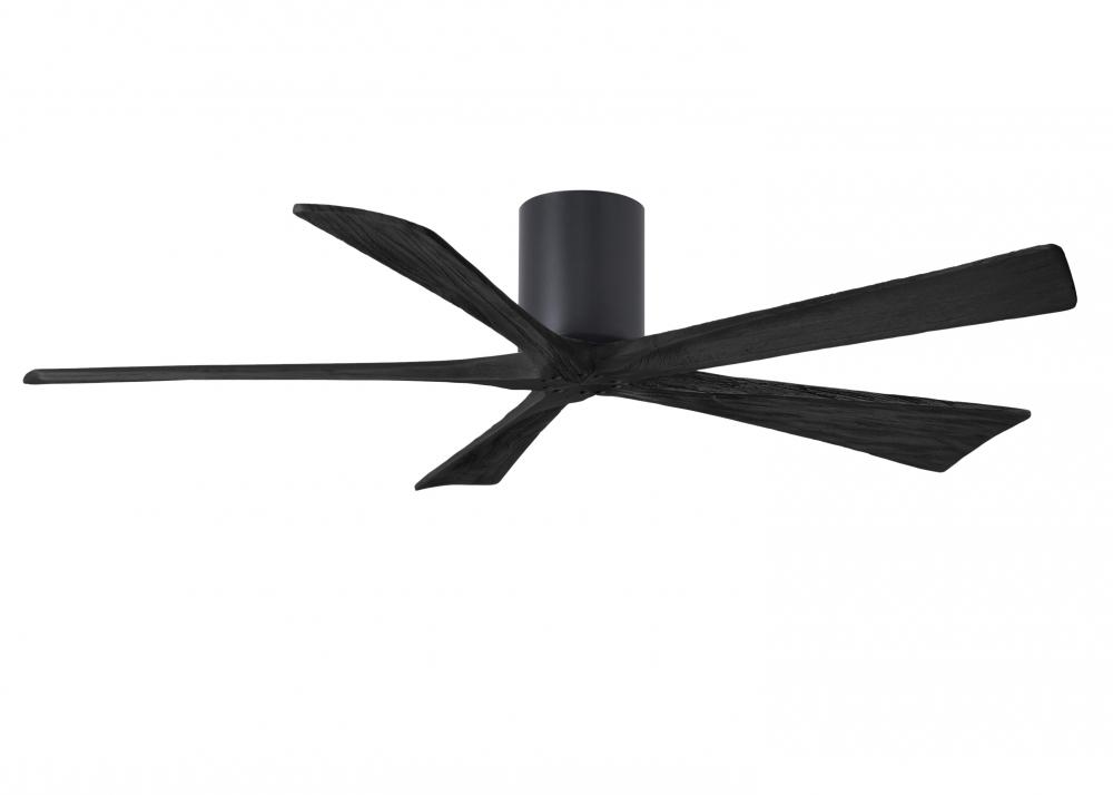 Irene-5H - 60" Five Blade Flush Mount Paddle Fan - Matte Black Finish - Matte Black Blades