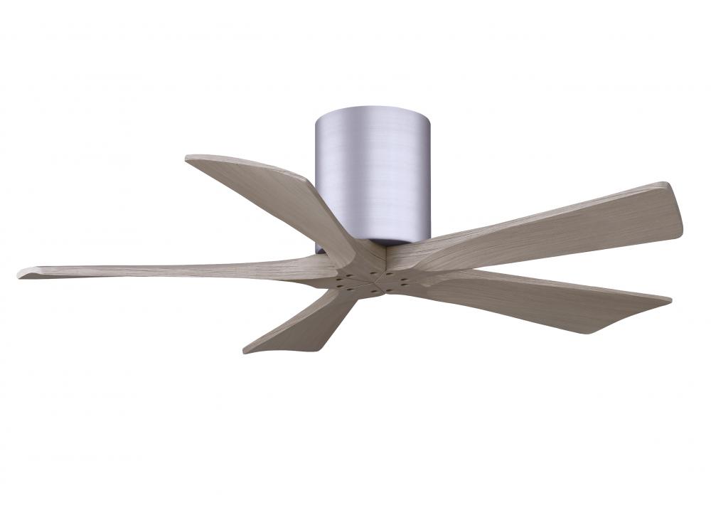 Irene-5H - 42" Five Blade Flush Mount Paddle Fan - Brushed Nickel Finish - Gray Ash Tone Blades