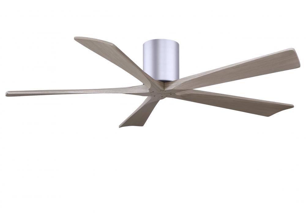 Irene-5H - 60" Five Blade Flush Mount Paddle Fan - Brushed Nickel Finish - Gray Ash Tone Blades