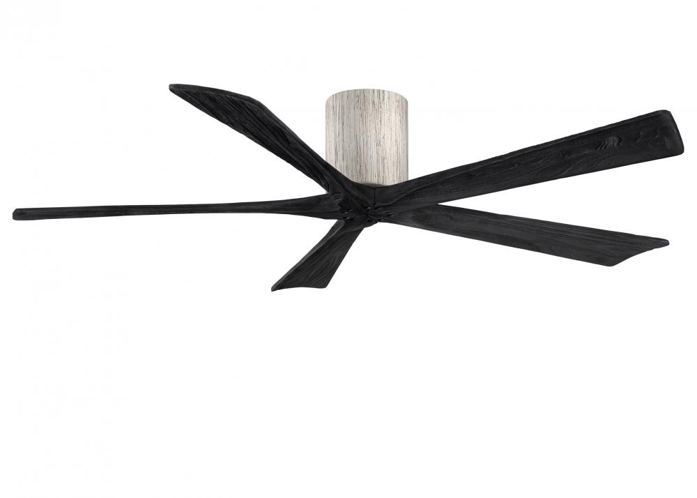 Irene-5H - 60" Five Blade Flush Mount Paddle Fan - Barn Wood Tone Finish - Matte Black Blades