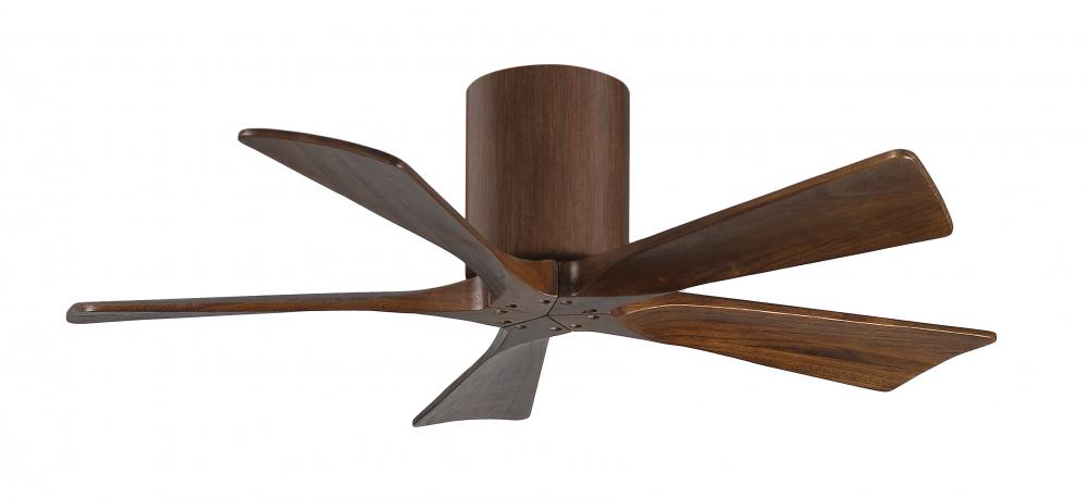 Irene-5H - 42" Five Blade Flush Mount Paddle Fan - Walnut Tone Finish - Walnut Tone Blades