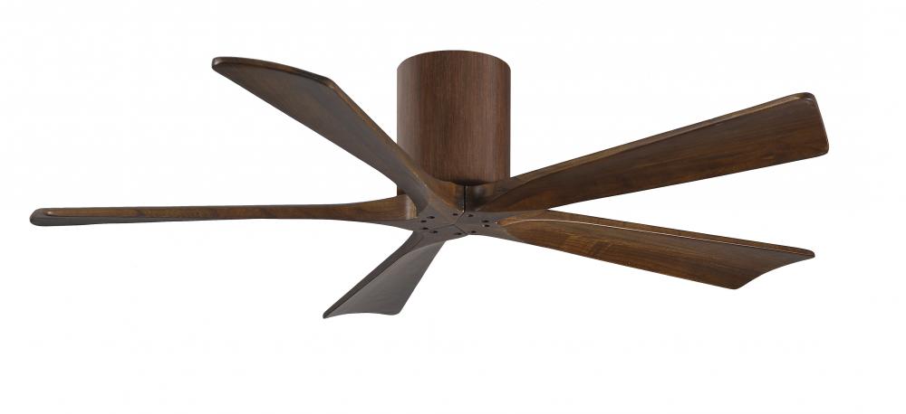 Irene-5H - 52" Five Blade Flush Mount Paddle Fan - Walnut Tone Finish - Walnut Tone Blades