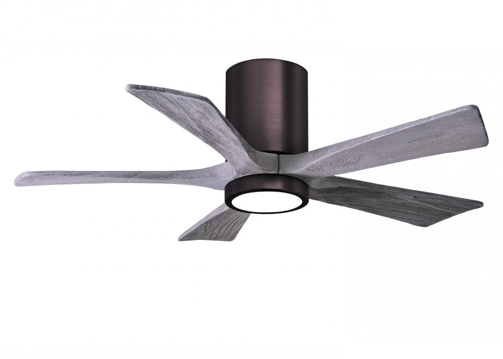 Irene-5HLK - 42" Five Blade Flush Mount Paddle Fan - 5CCT Integrated LED - Brushed Bronze Finish