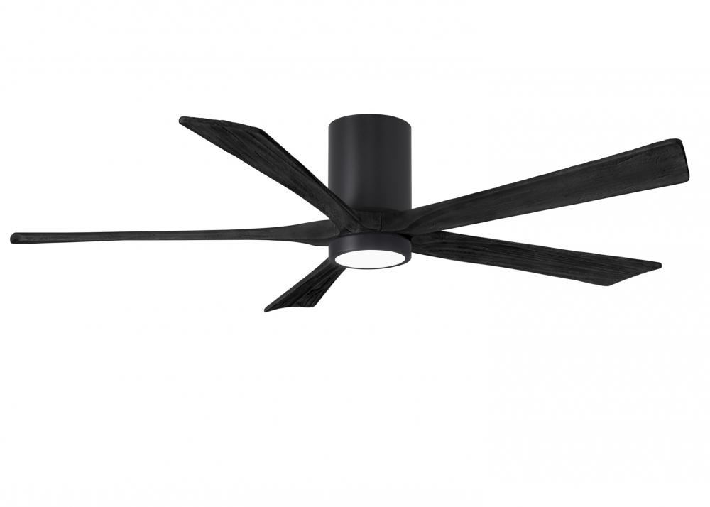 Irene-5HLK - 60" Five Blade Flush Mount Paddle Fan - 5CCT Integrated LED - Matte Black Finish