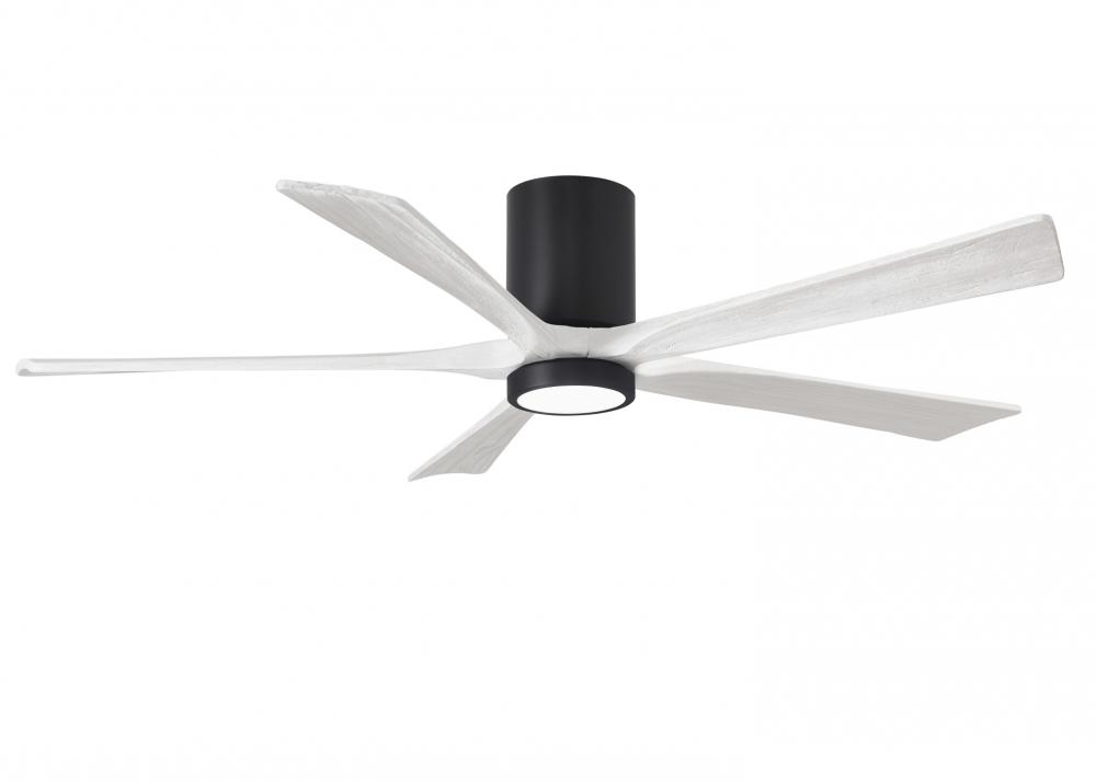 Irene-5HLK-60" Five Blade Flush Mount Paddle Fan-5CCT Integrated LED-Matte Black Finish