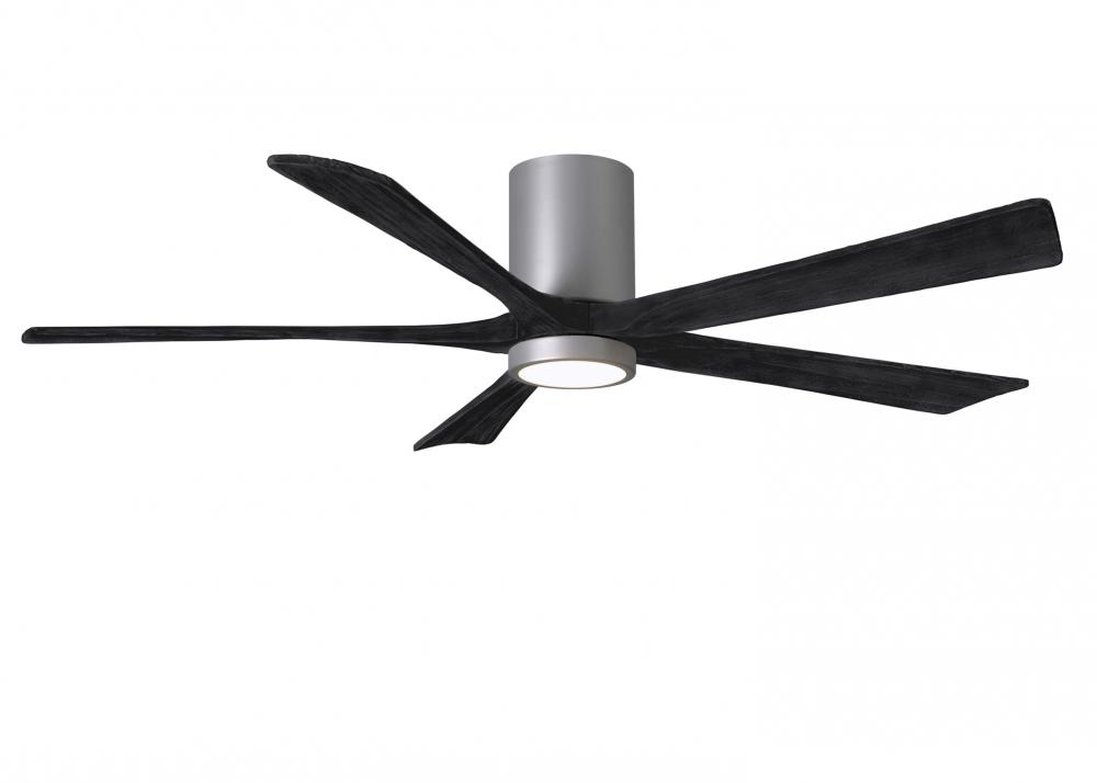 Irene-5HLK - 60" Five Blade Flush Mount Paddle Fan - 5CCT Integrated LED - Brushed Nickel Finish