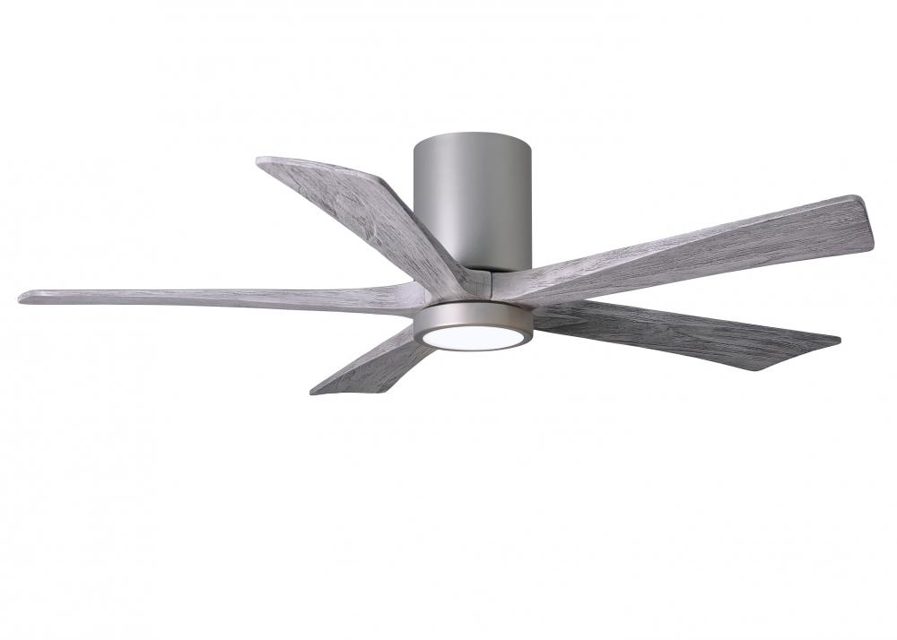 Irene-5HLK - 52" Five Blade Flush Mount Paddle Fan - 5CCT Integrated LED - Brushed Nickel Finish