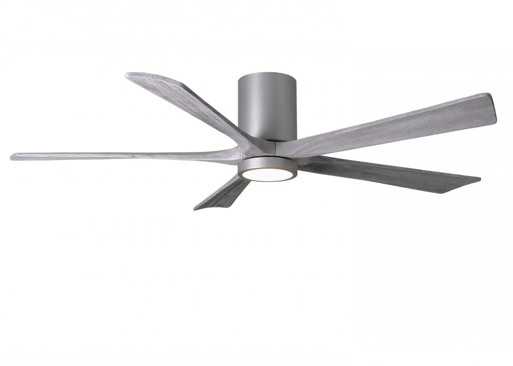 Irene-5HLK - 60" Five Blade Flush Mount Paddle Fan - 5CCT Integrated LED - Brushed Nickel Finish