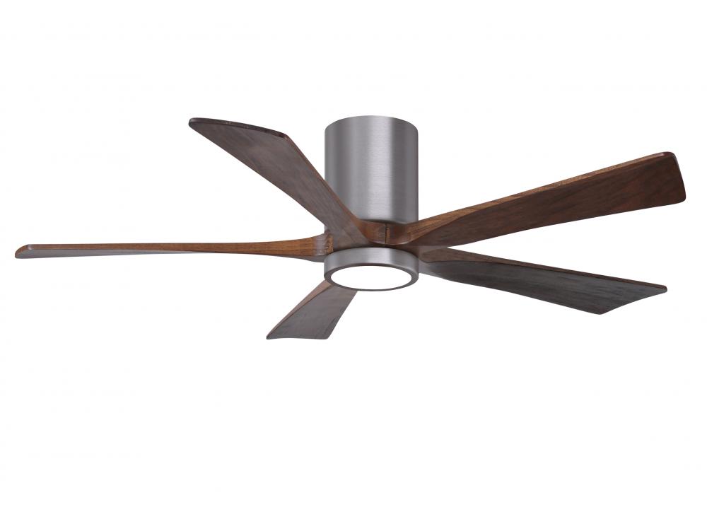 Irene-5HLK - 52" Five Blade Flush Mount Paddle Fan - 5CCT Integrated LED - Brushed Pewter Finish