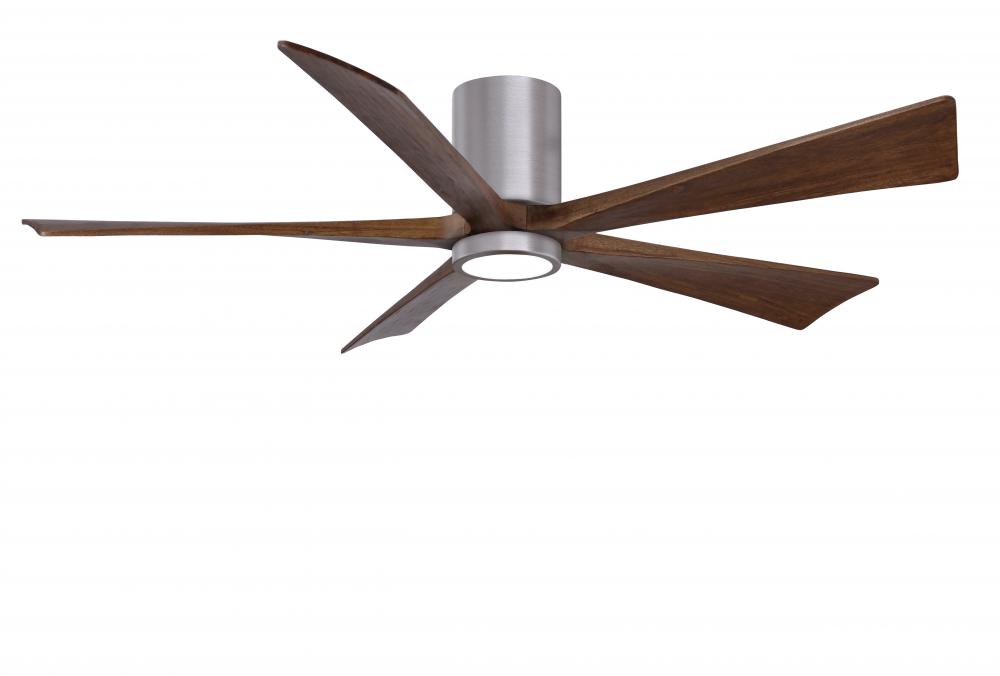 Irene-5HLK - 60" Five Blade Flush Mount Paddle Fan - 5CCT Integrated LED - Brushed Pewter Finish