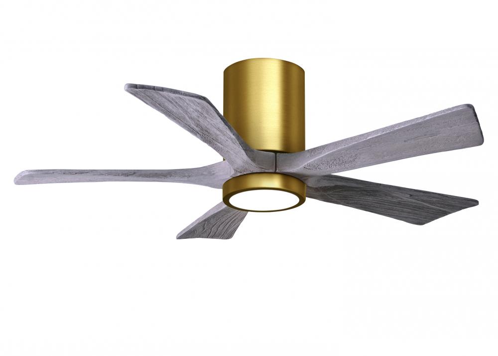 Irene-5HLK - 42" Five Blade Flush Mount Paddle Fan - 5CCT Integrated LED - Brushed Brass Finish
