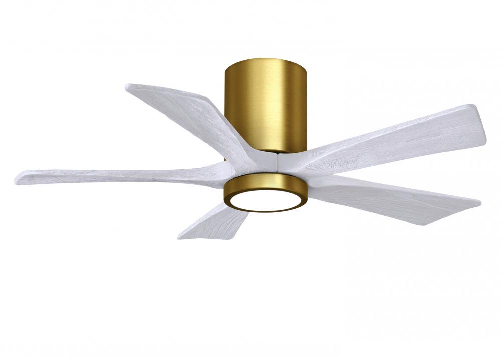 Irene-5HLK-42" Five Blade Flush Mount Paddle Fan-5CCT Integrated LED-Brushed Brass Finish