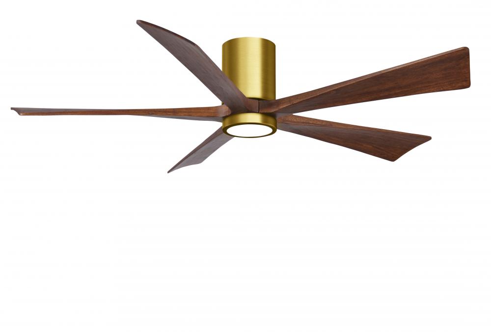 Irene - 5HLK - Brushed Brass - Walnut Tone Blades - 60" Blades