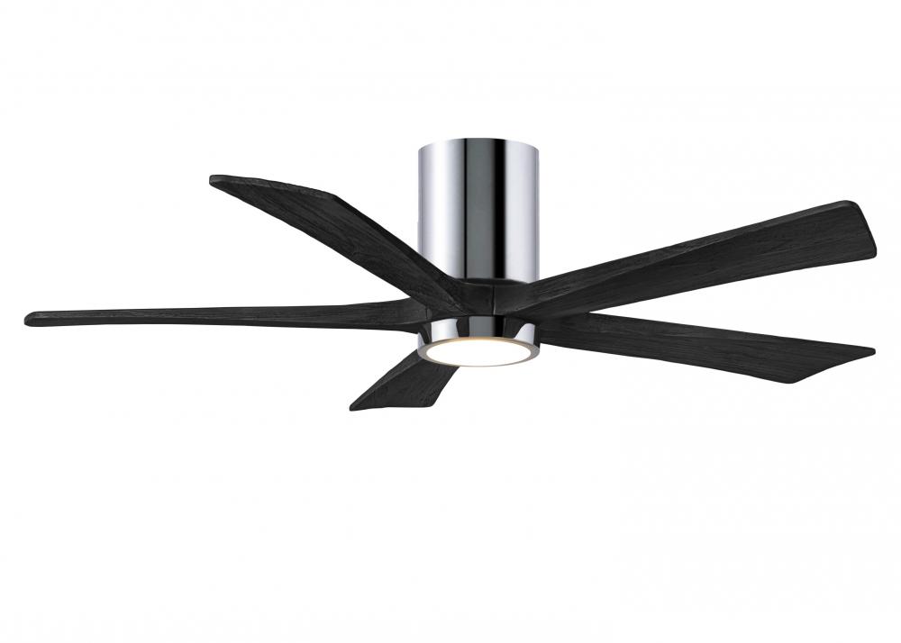 Irene-5HLK - 52" Five Blade Flush Mount Paddle Fan - 5CCT Integrated LED - Polished Chrome Finis