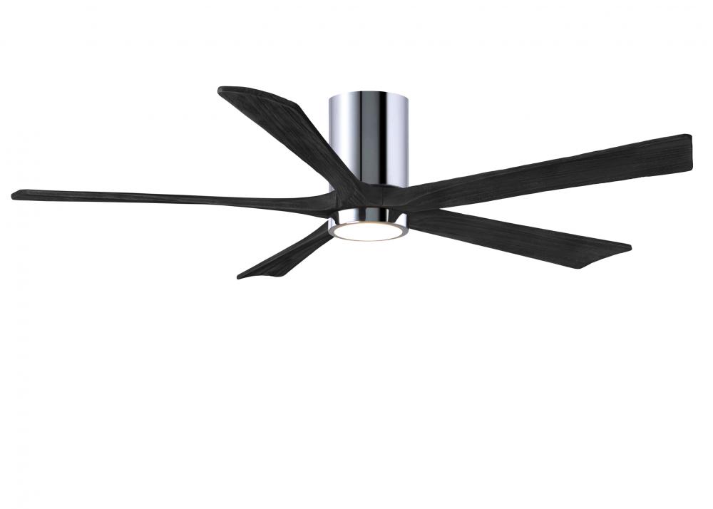 Irene-5HLK - 60" Five Blade Flush Mount Paddle Fan - 5CCT Integrated LED - Polished Chrome Finis