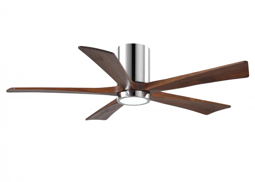 Irene-5HLK - 52" Five Blade Flush Mount Paddle Fan - 5CCT Integrated LED - Polished Chrome Finis