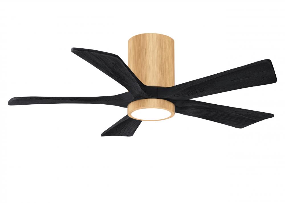 Irene-5HLK-42" Five Blade Flush Mount Paddle Fan-5CCT Integrated LED -Light Maple Tone Finish