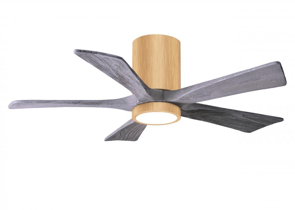 Irene-5HLK-42" Five Blade Flush Mount Paddle Fan-5CCT Integrated LED -Light Maple Tone Finish