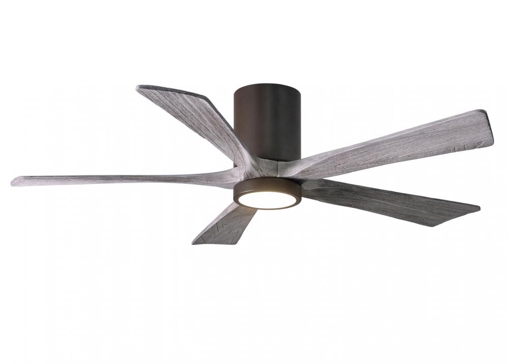 Irene-5HLK - 52" Five Blade Flush Mount Paddle Fan - 5CCT Integrated LED - Textured Bronze Finis