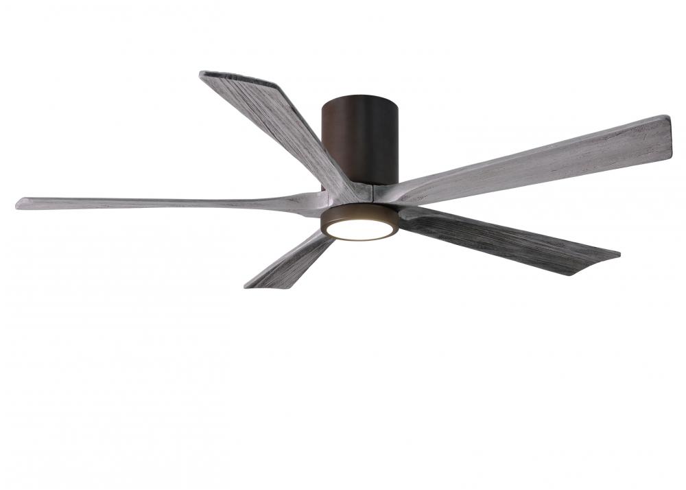 Irene-5HLK - 60" Five Blade Flush Mount Paddle Fan - 5CCT Integrated LED - Textured Bronze Finis