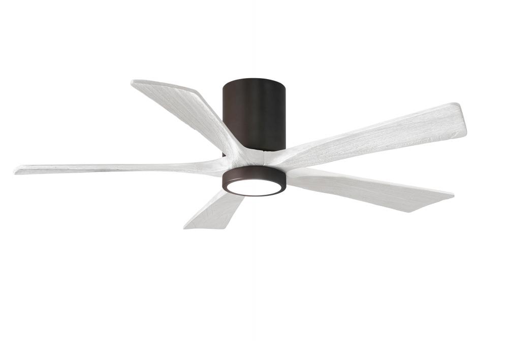 Irene-5HLK - 52" Five Blade Flush Mount Paddle Fan - 5CCT Integrated LED - Textured Bronze Finis