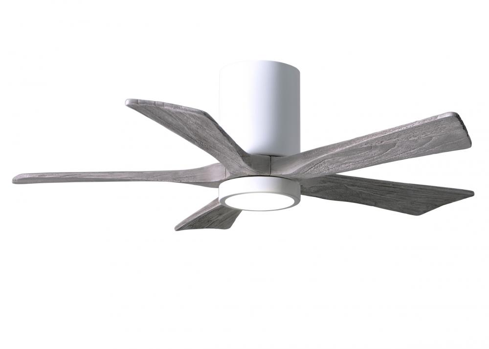 Irene-5HLK-42" Five Blade Flush Mount Paddle Fan-5CCT Integrated LED-Gloss White Finish