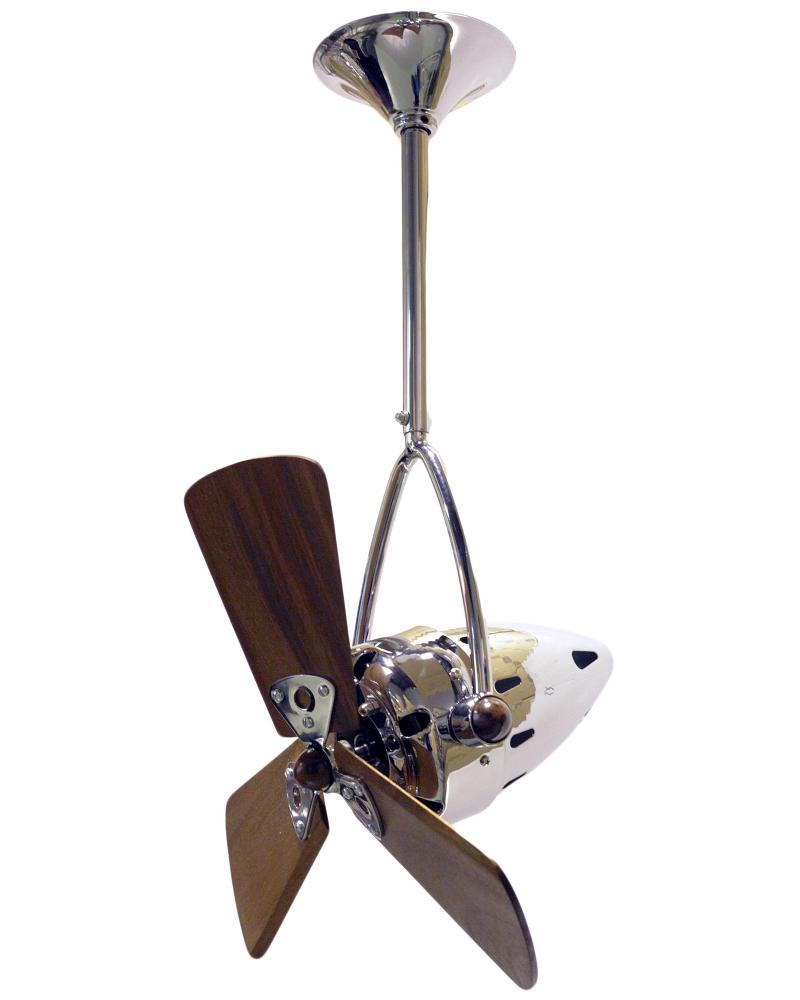 Jarold Direcional - Directional Ceiling Fan - Polished Chrome Finish - Mahogany Tone Blades