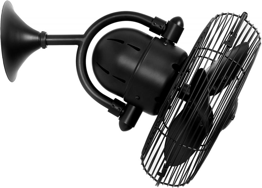 Kaye - Oscillating Wall Fan - Matte Black Finish - Matte Black Blades