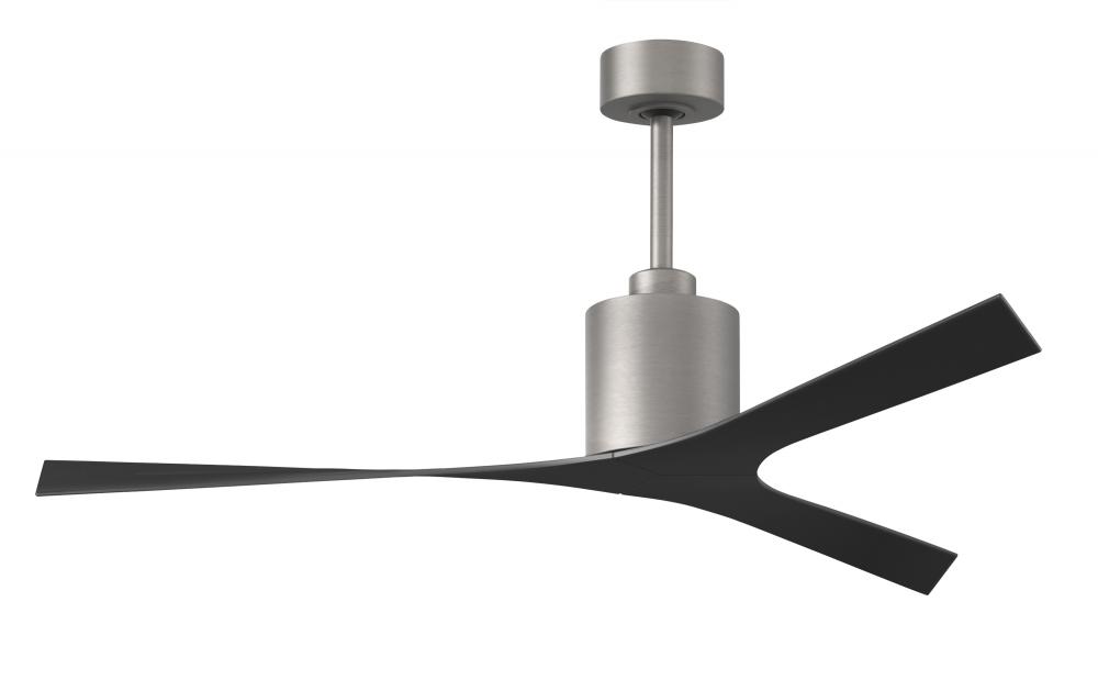 Molly - Ceiling Fan - Brushed Nickel Finish - Matte Black Blades