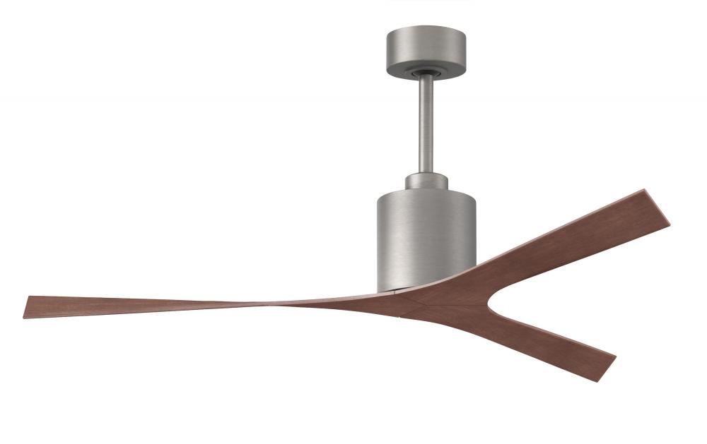 Molly - Ceiling Fan - Brushed Nickel Finish - Walnut Tone Blades