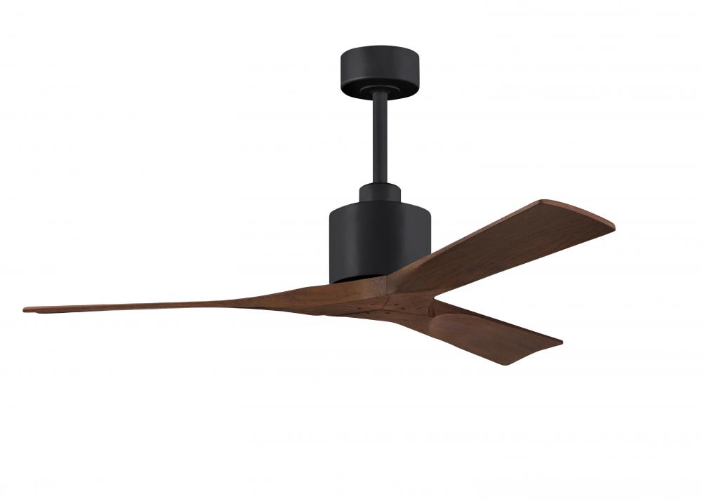 Nan - 52" Ceiling Fan - Matte Black Finish - Walnut Tone Blades