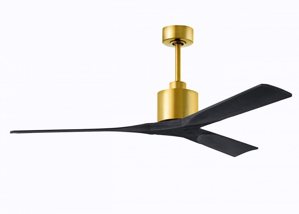Nan - 60" Ceiling Fan - Brushed Brass Finish - Matte Black Blades