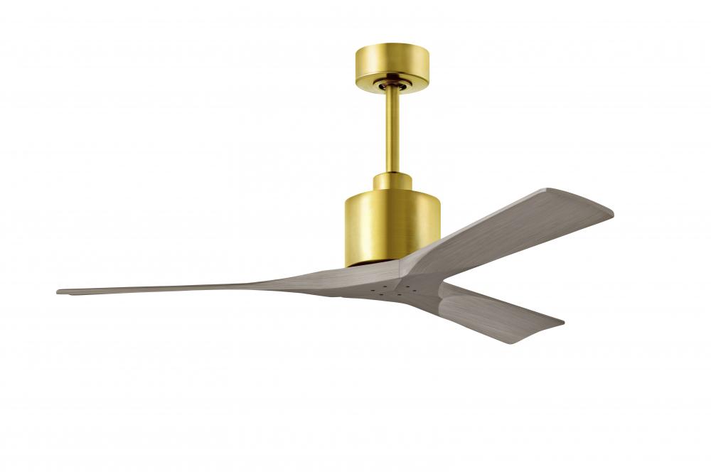 Nan - 52" Ceiling Fan - Brushed Brass Finish - Gray Ash Tone Blades