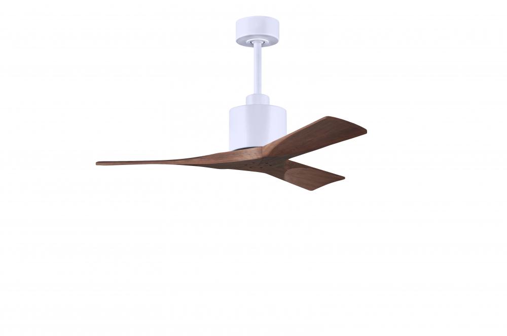 Nan - 42" Ceiling Fan - Matte White Finish - Walnut Tone Blades