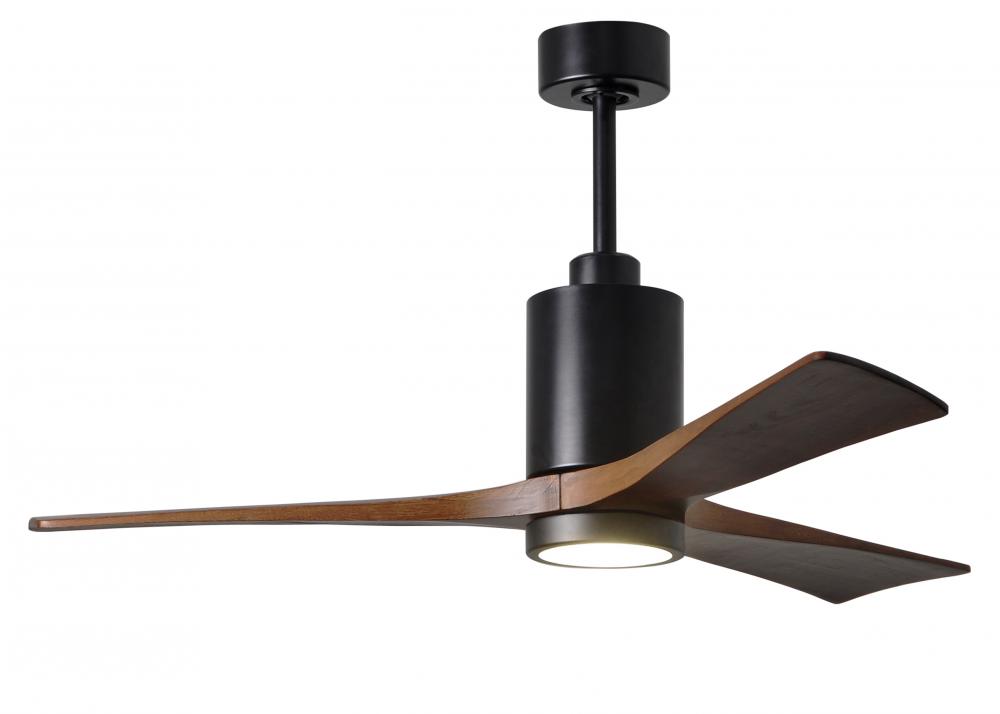 Patricia-3-52" Three Blade Ceiling Fan-5CCT Integrated LED-Matte Black Finish-Walnut Tone Blades