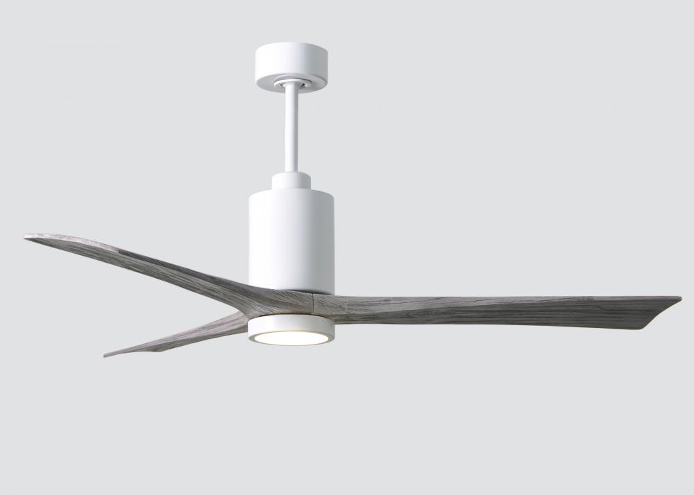 Patricia-3-60" Three Blade Ceiling Fan-5CCT Integrated LED-Gloss White Finish-Barn Wood Tone Bla