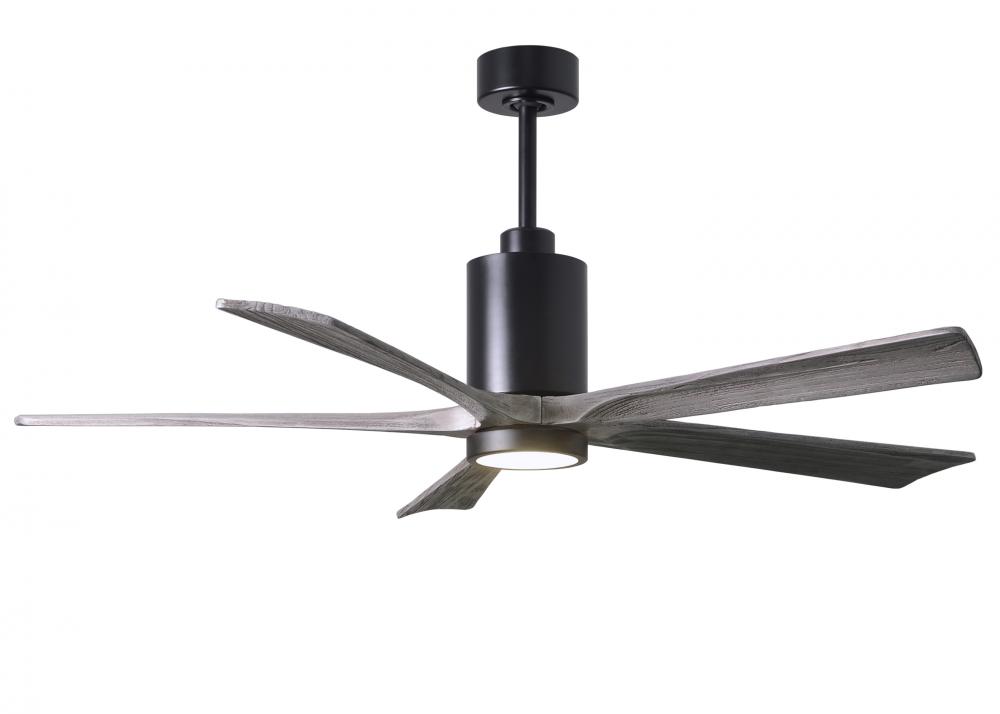 Patricia-5-60" Five Blade Ceiling Fan-5CCT Integrated LED-Matte Black Finish-Barn Wood Tone Blad