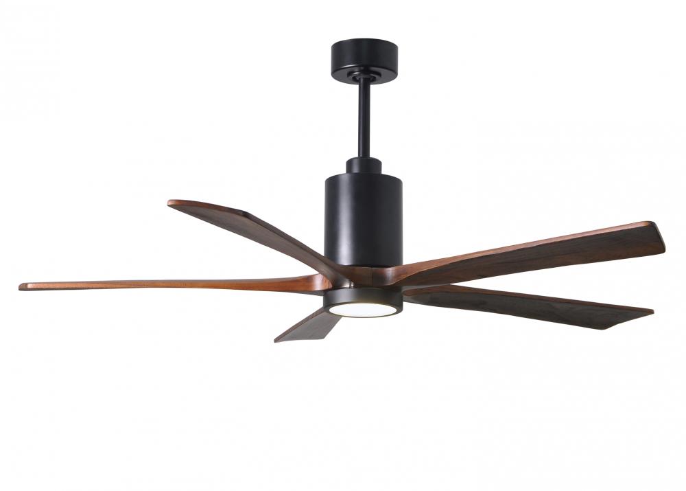 Patricia-5-60" Five Blade Ceiling Fan-5CCT Integrated LED-Matte Black Finish-Walnut Tone Blades