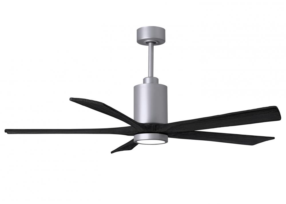 Patricia-5-60" Five Blade Ceiling Fan-5CCT Integrated LED-Brushed Nickel Finish-Matte Black Blad