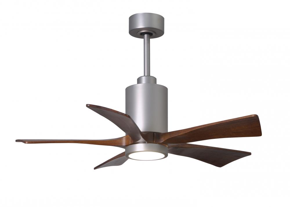 Patricia-5-42" Five Blade Ceiling Fan-5CCT Integrated LED-Brushed Nickel Finish-Walnut Tone Blad