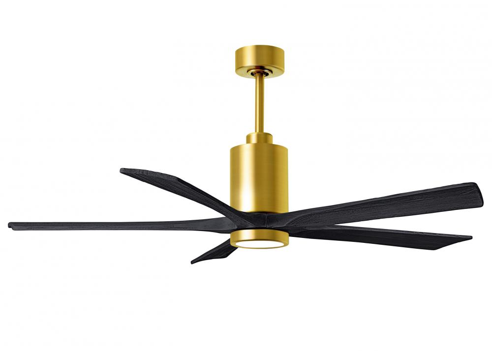 Patricia-5-60" Five Blade Ceiling Fan-5CCT Integrated LED-Brushed Brass Finish-Matte Black Blade