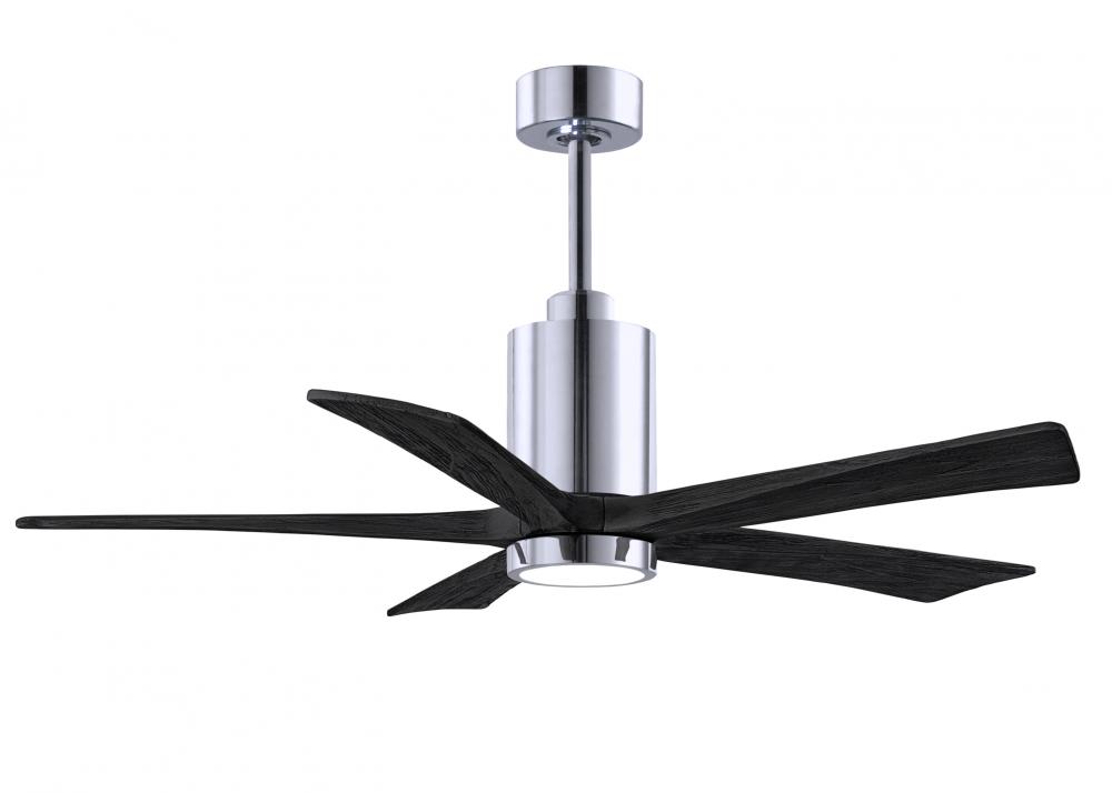 Patricia-5-52" Five Blade Ceiling Fan-5CCT Integrated LED-Polished Chrome Finish-Matte Black Bla