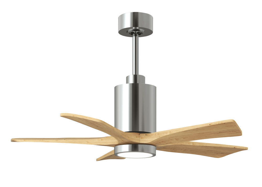 Patricia-5 - 42" Five Blade Ceiling Fan - 5CCT Integrated LED - Polished Chrome Finish