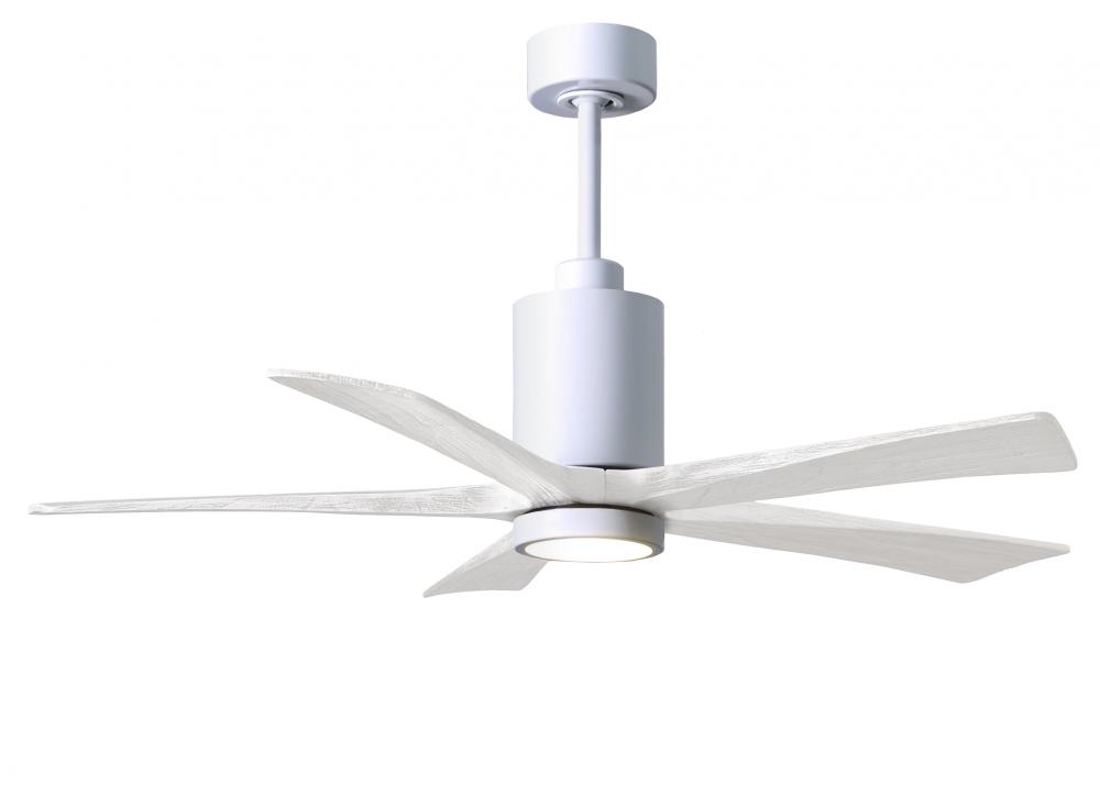 Patricia-5-52" Five Blade Ceiling Fan-5CCT Integrated LED-Gloss White Finish-Matte White Blades