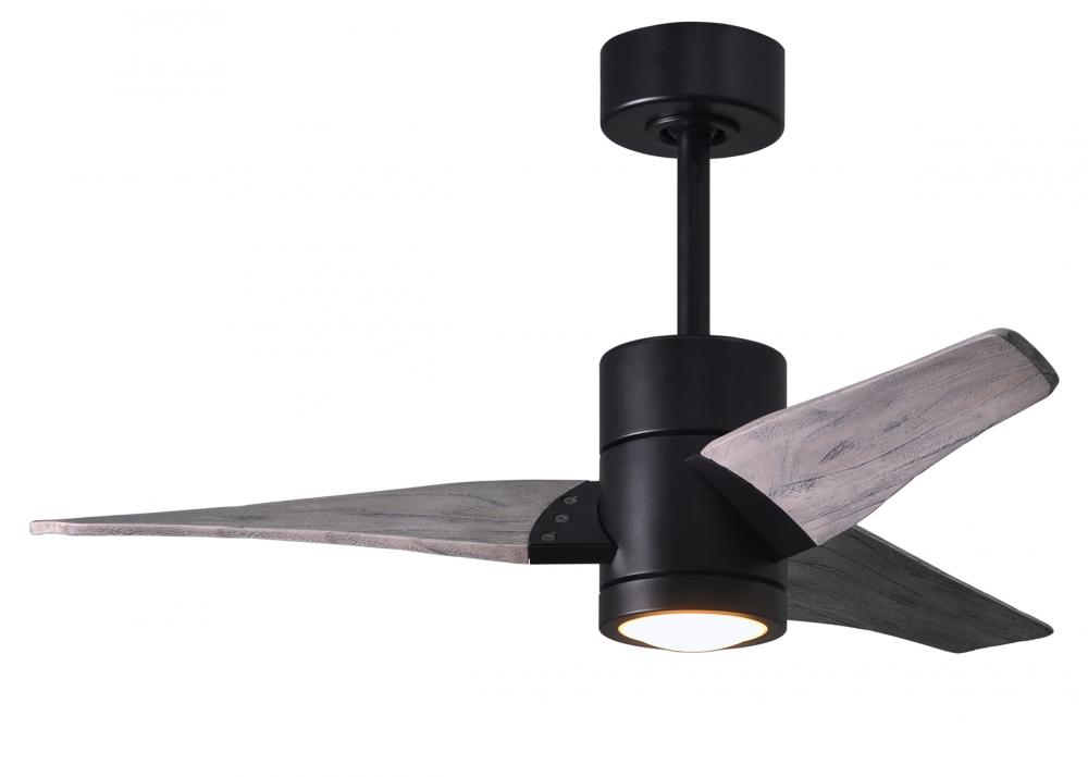 Super Janet - 42" Ceiling Fan - Integrated LED - Matte Black Finish - Barn Wood Tone Blades