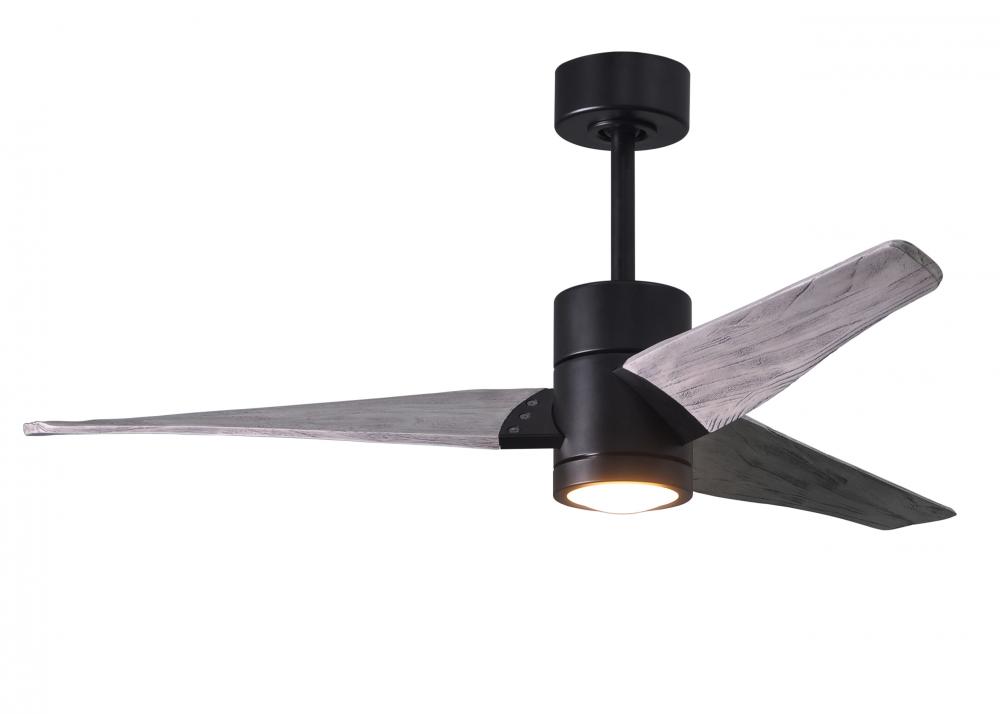 Super Janet - 52" Ceiling Fan - Integrated LED - Matte Black Finish - Barn Wood Tone Blades