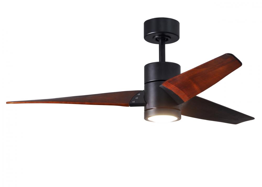 Super Janet - 52" Ceiling Fan - Integrated LED - Matte Black Finish - Walnut Tone Blades