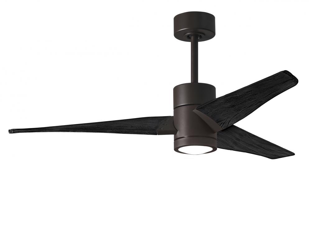 Super Janet - 52" Ceiling Fan - Integrated LED - Textured Bronze Finish - Matte Black Blades